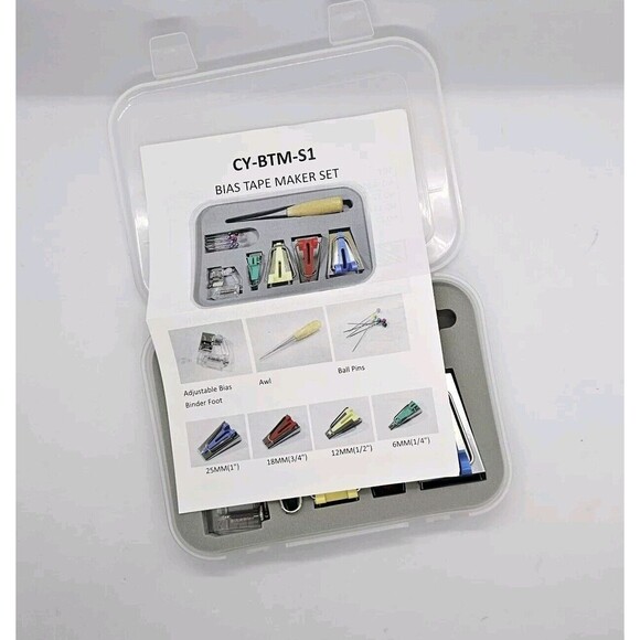 7pc Bias Tape Binder Maker Set Case Sewing Notion ,Quilting, 1",3/4", 1/2", 1/4" - Picture 3 of 5